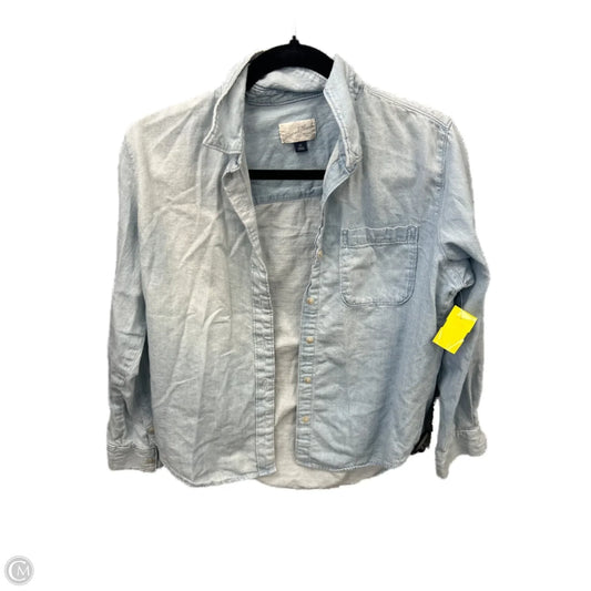 Top Long Sleeve By Universal Thread In Blue Denim, Size: Xs