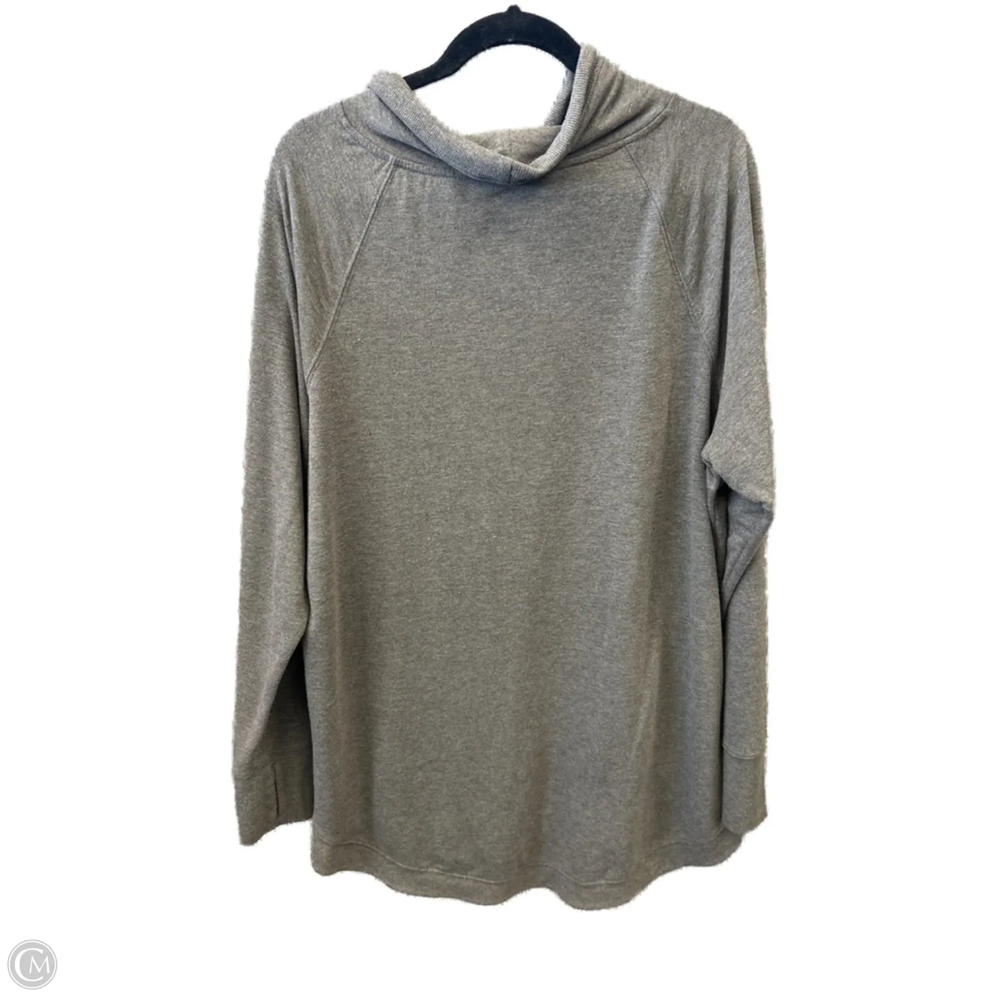 Athletic Top Long Sleeve Collar By Tek Gear In Grey, Size: Xxl