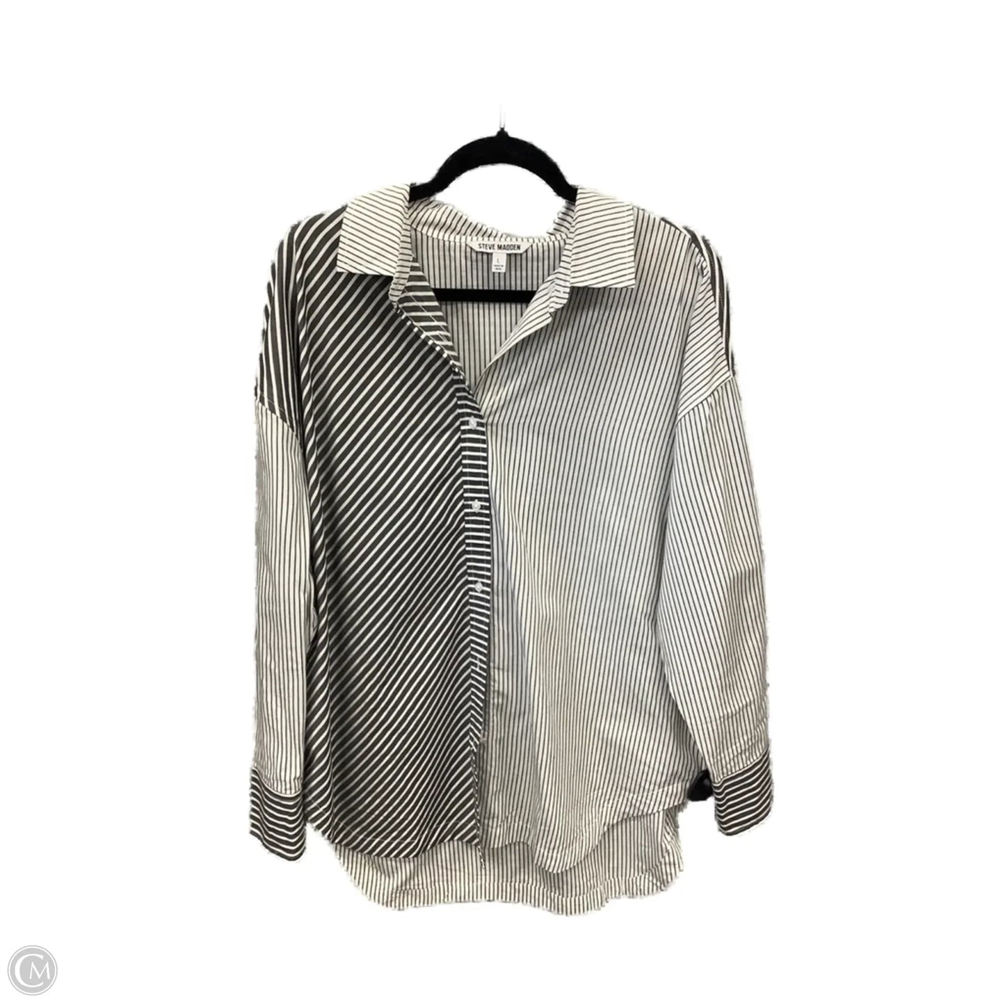 Top Long Sleeve By Steve Madden In Striped Pattern, Size: L