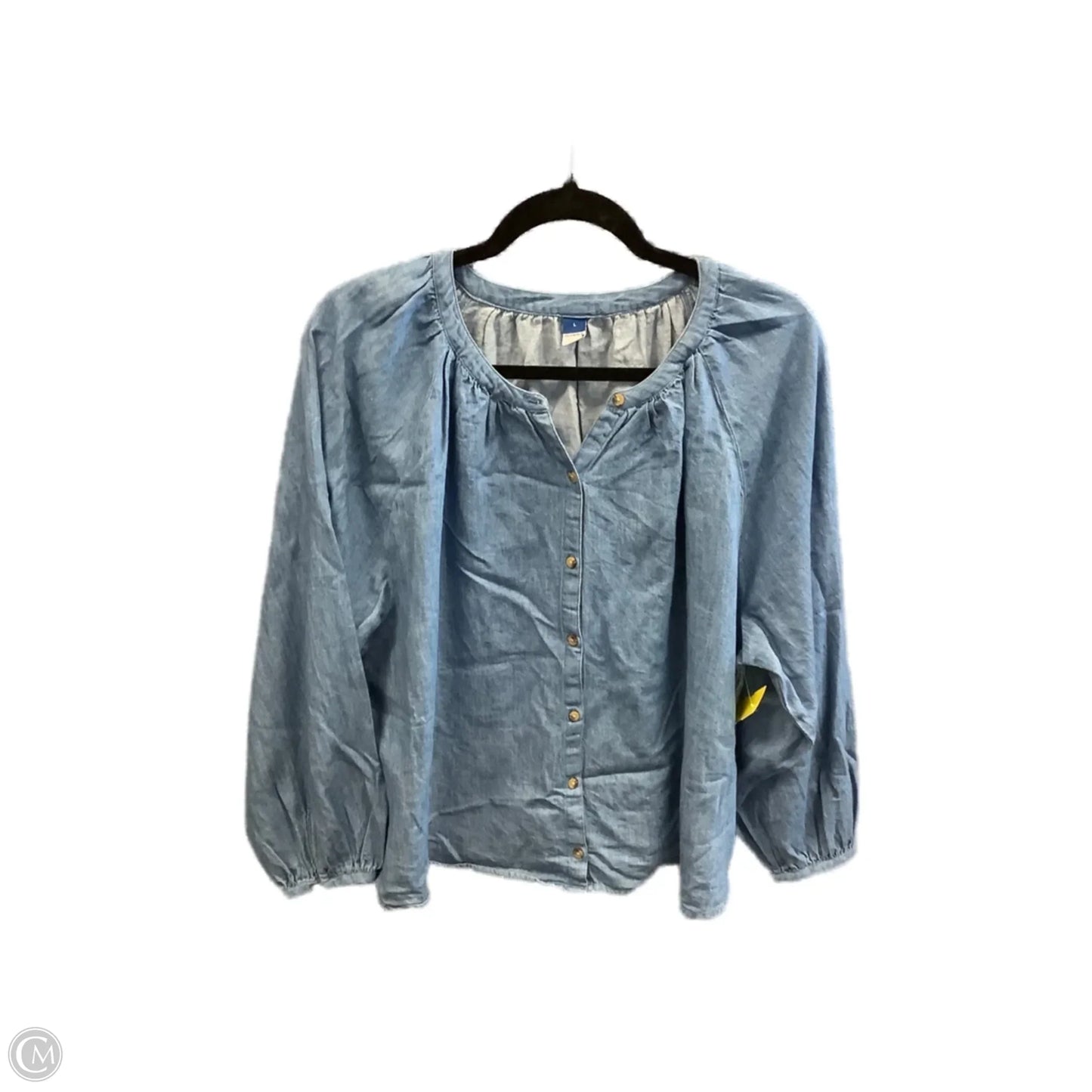 Top Long Sleeve By Old Navy In Blue Denim, Size: L