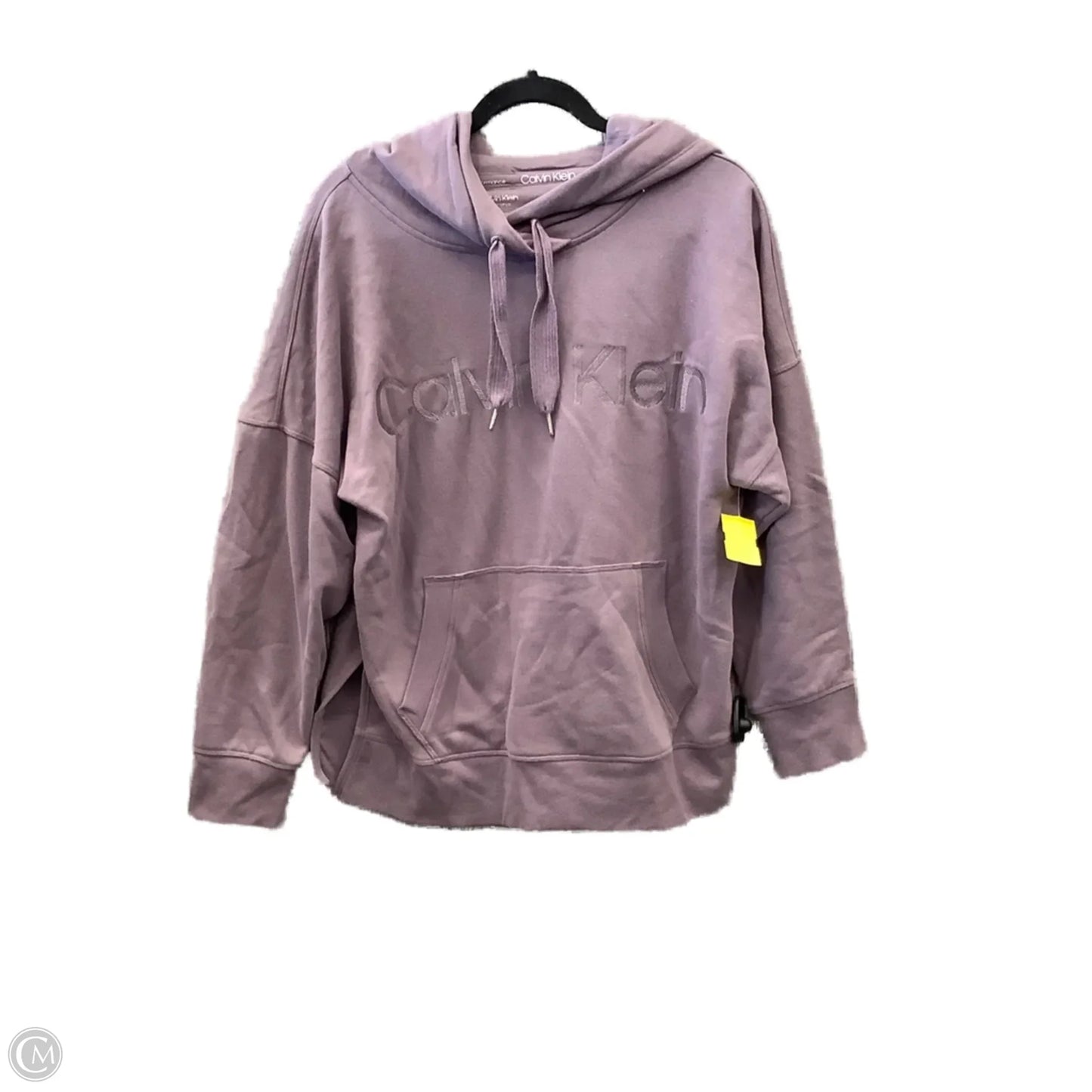 Sweatshirt Hoodie By Calvin Klein In Purple, Size: M