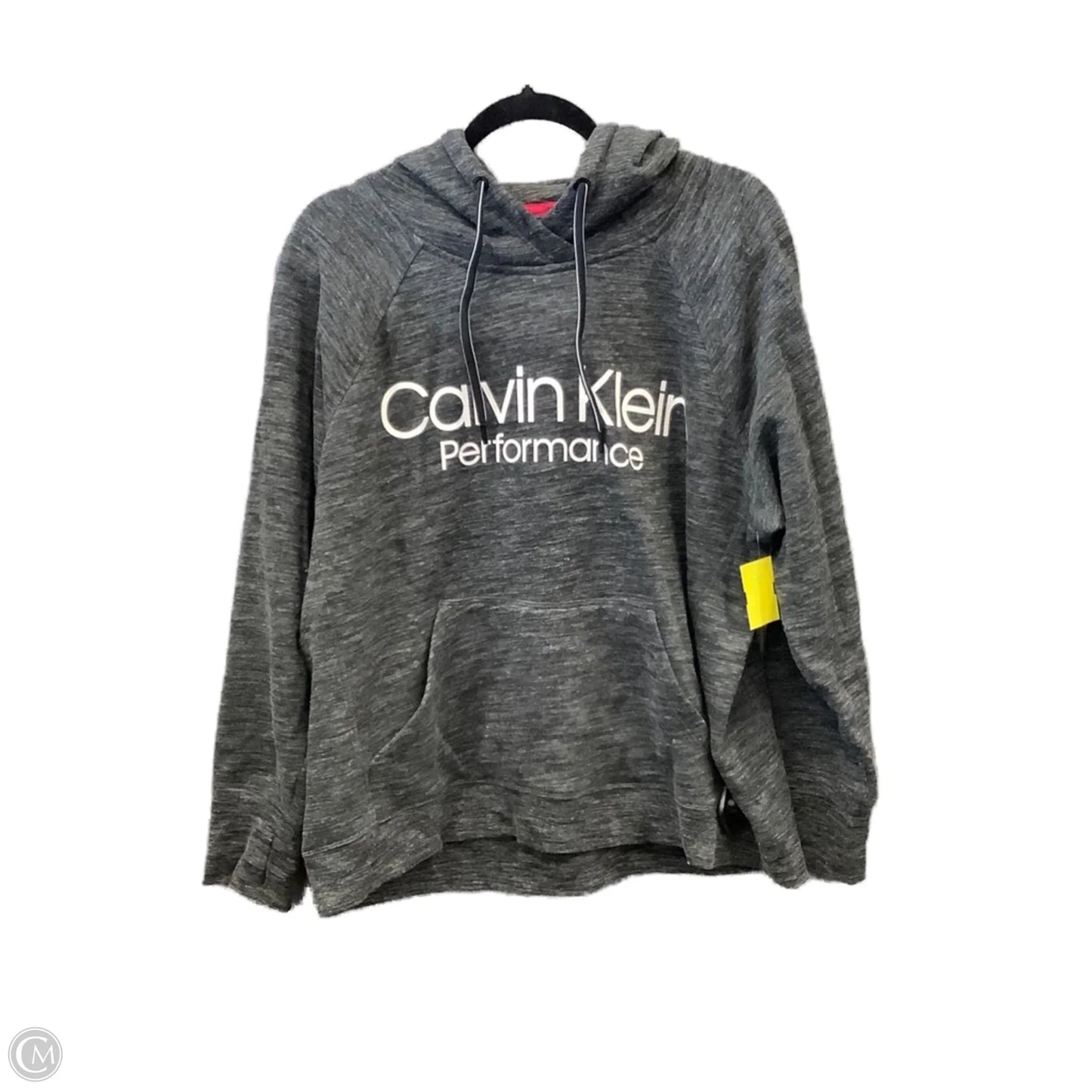Athletic Sweatshirt Hoodie By Calvin Klein In Grey, Size: Xl