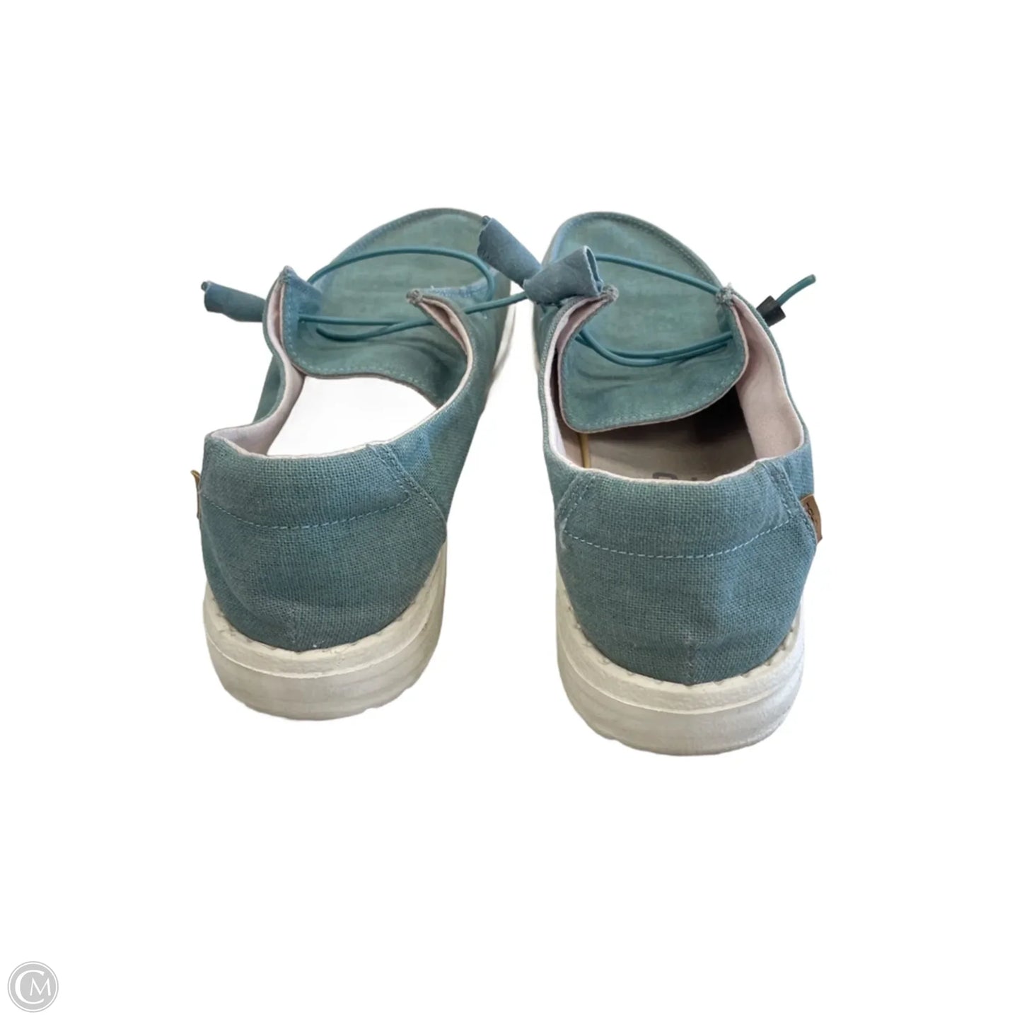 Shoes Sneakers By Hey Dude In Teal, Size: 7