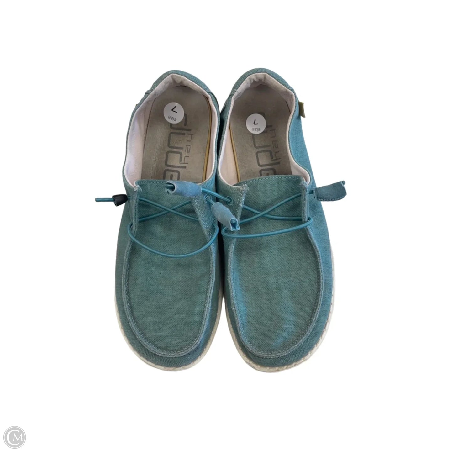 Shoes Sneakers By Hey Dude In Teal, Size: 7