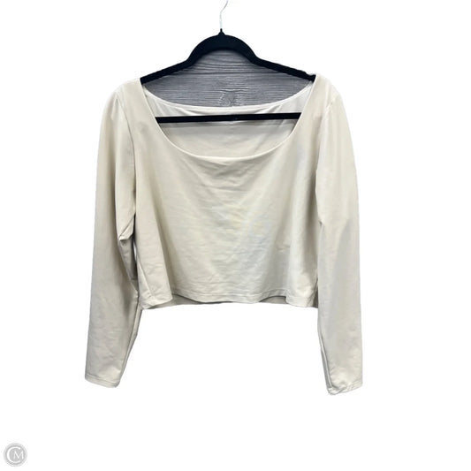 Athletic Top Long Sleeve Crewneck By Old Navy In Cream, Size: 2x