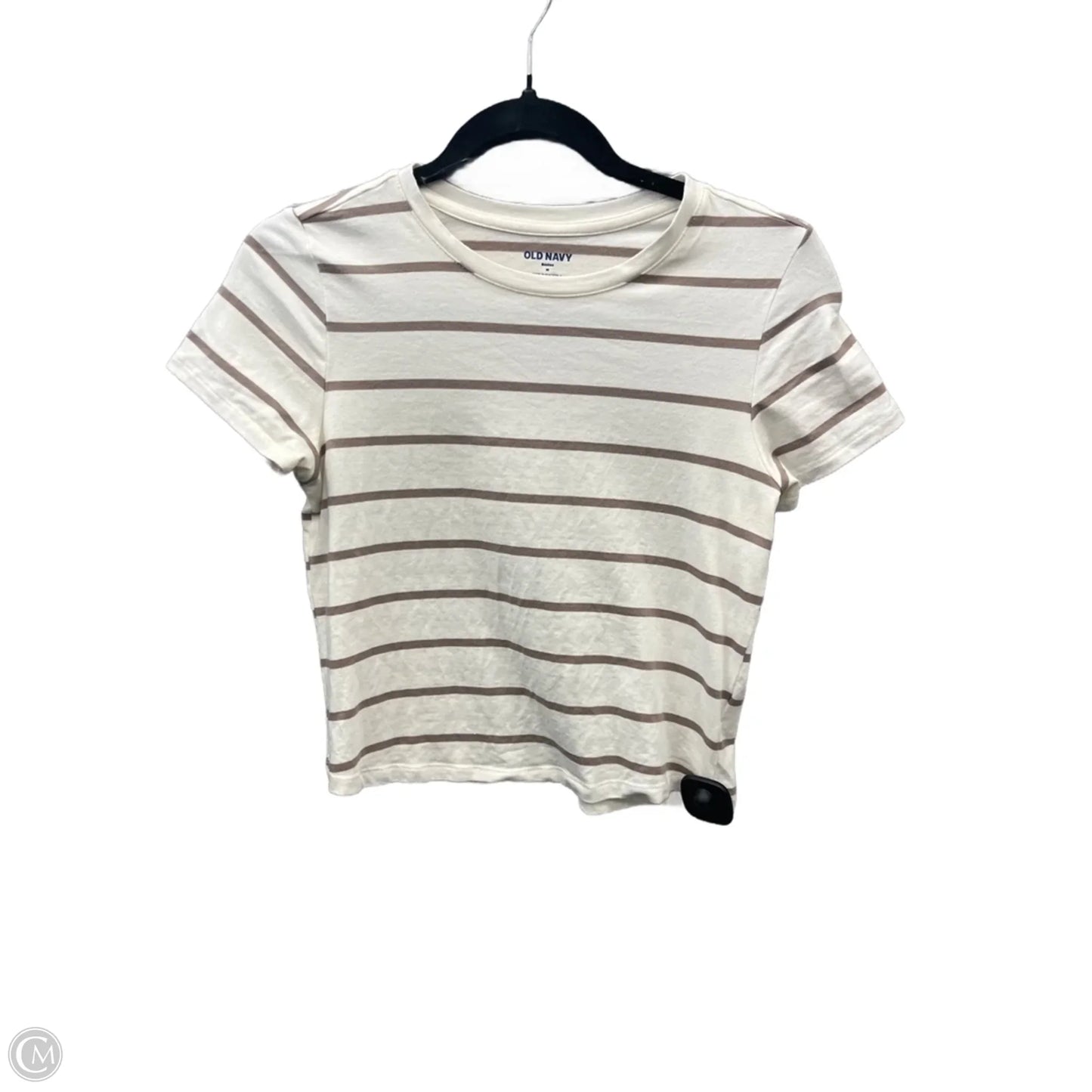 Top Short Sleeve Basic By Old Navy In Striped Pattern, Size: M