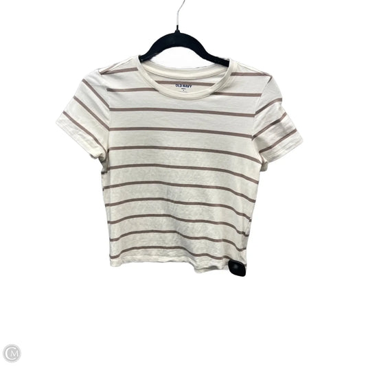 Top Short Sleeve Basic By Old Navy In Striped Pattern, Size: M