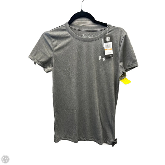 Athletic Top Short Sleeve By Under Armour In Grey, Size: S