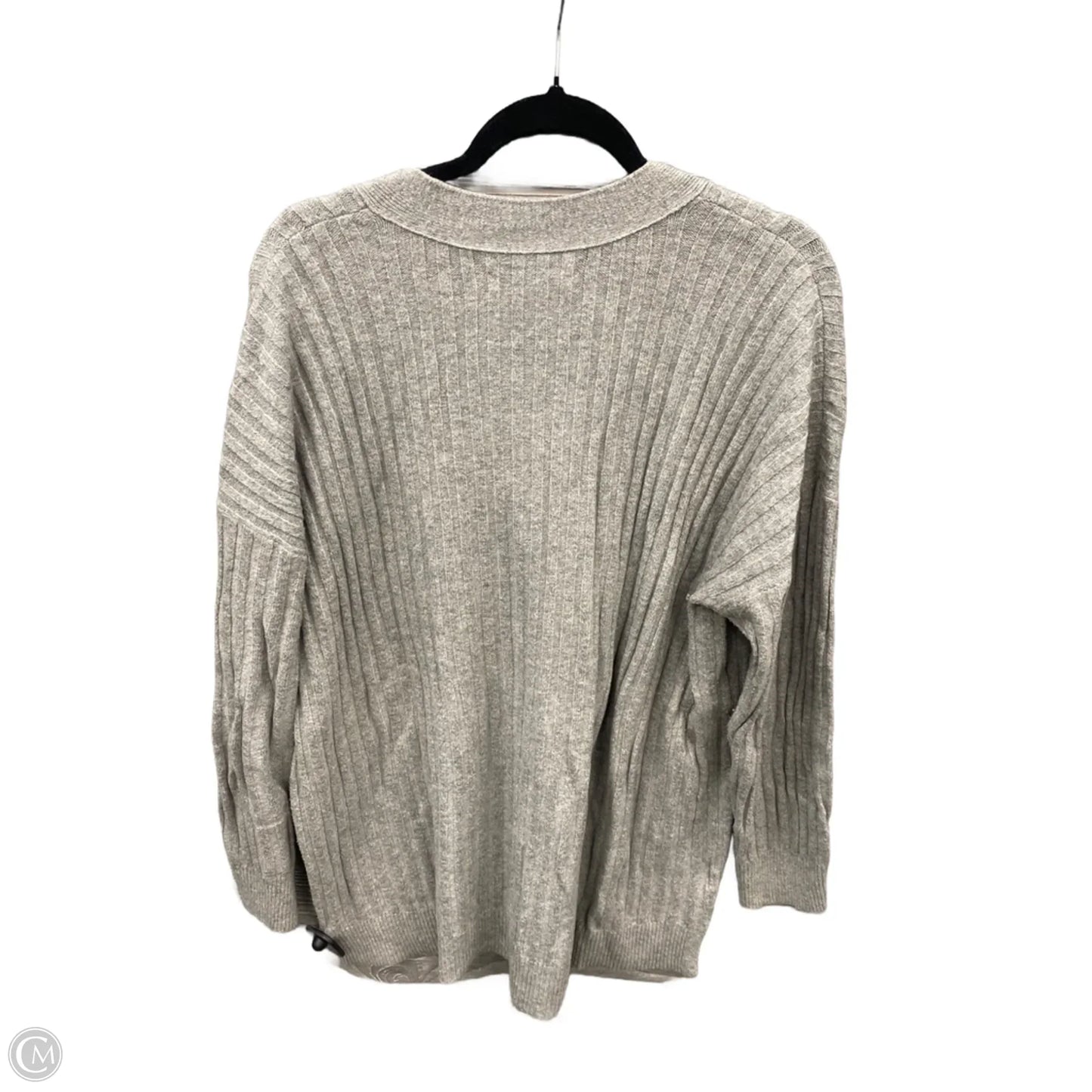 Sweater Cardigan By Loft In Grey, Size: Xl