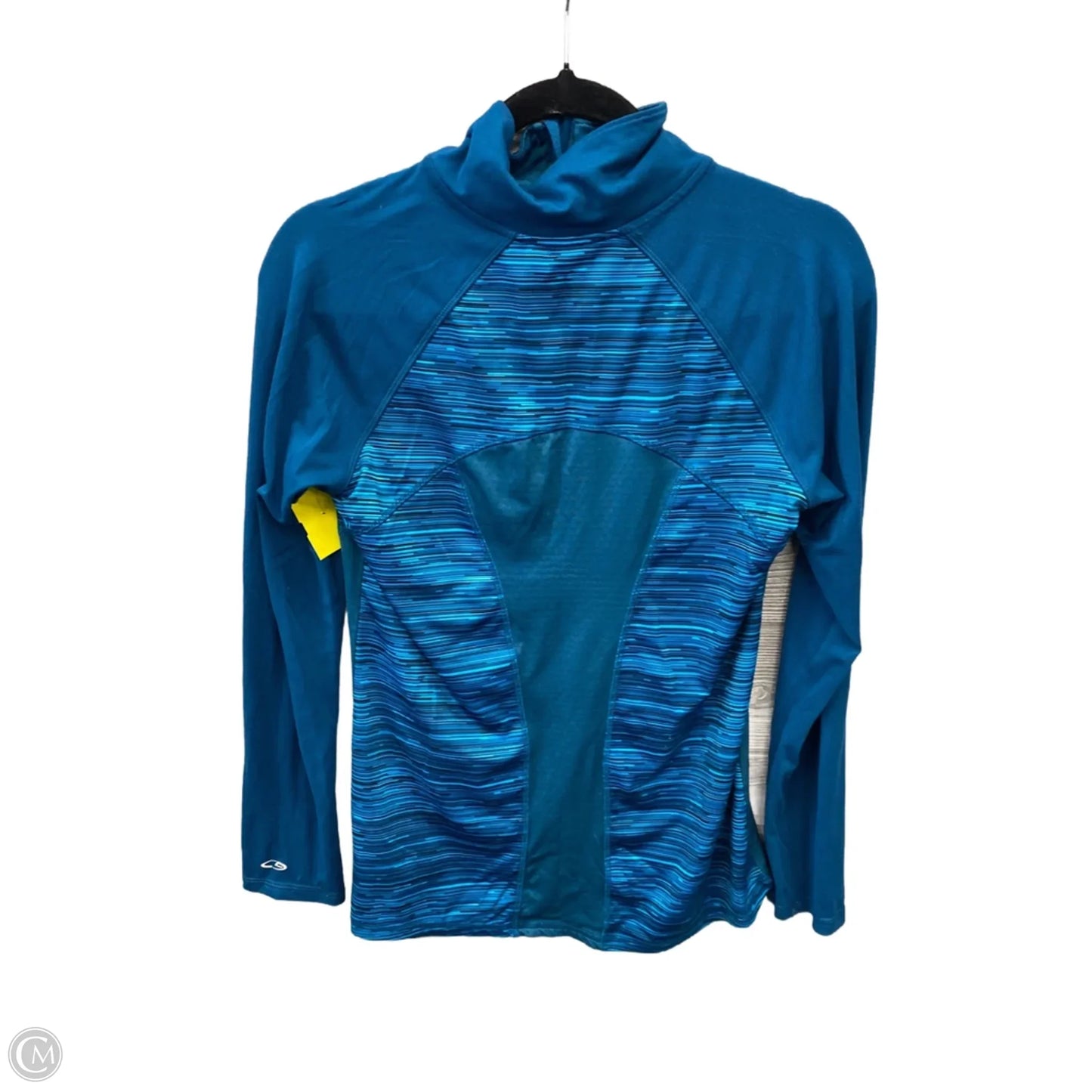 Athletic Top Long Sleeve Collar By Champion In Blue, Size: S