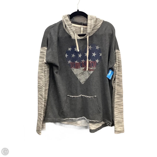 Sweatshirt Hoodie By Clothes Mentor In Grey, Size: 2x