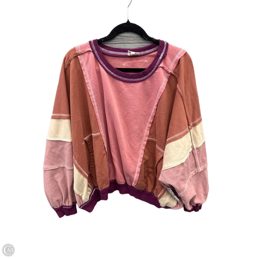 Top Long Sleeve By Bibi In Pink, Size: S