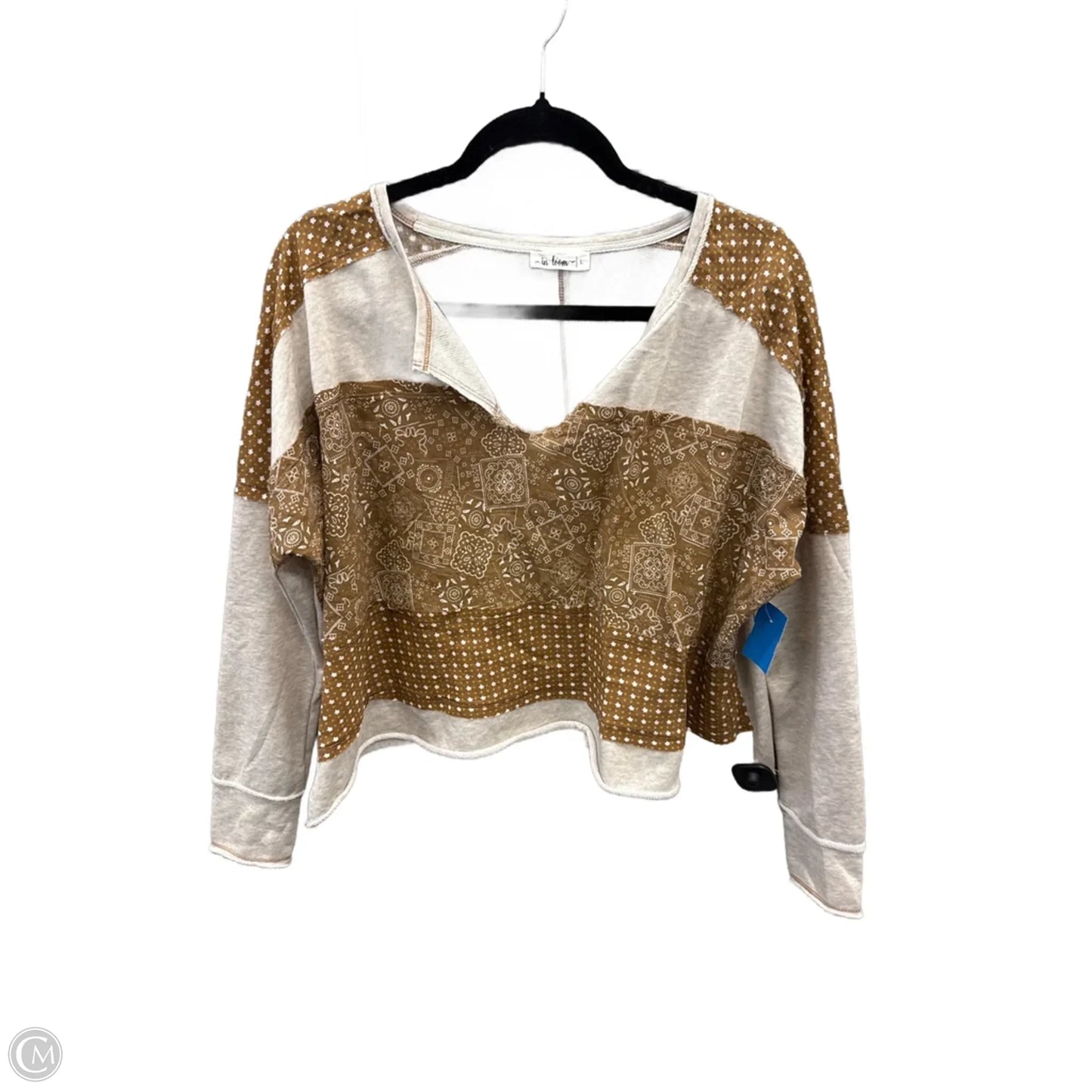 Top Long Sleeve By In Loom In Cream, Size: L