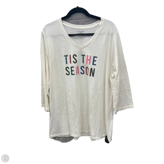 Top Long Sleeve By Lane Bryant In White, Size: 1x