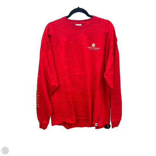 Top Long Sleeve By Simply Southern In Red, Size: Xl