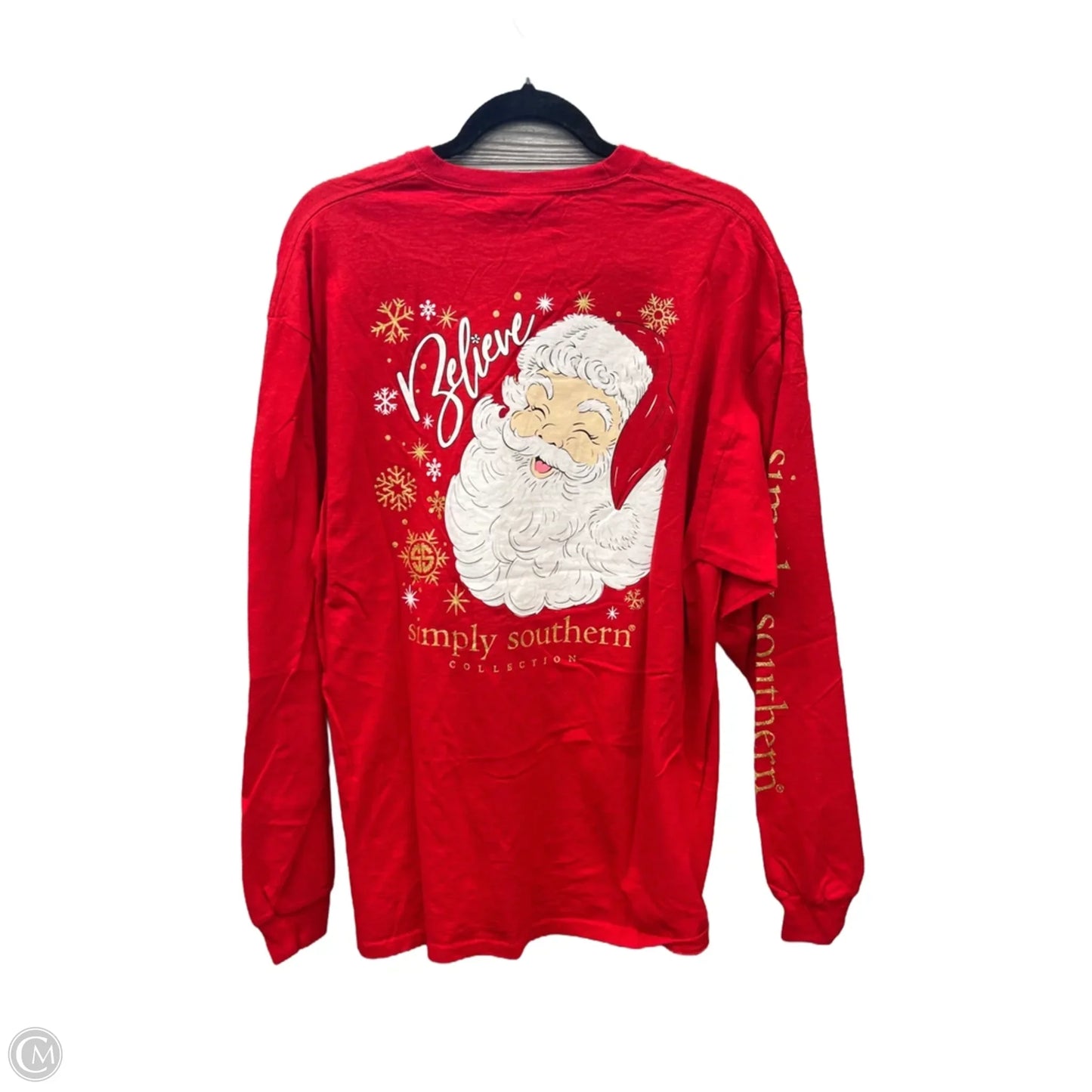 Top Long Sleeve By Simply Southern In Red, Size: Xl