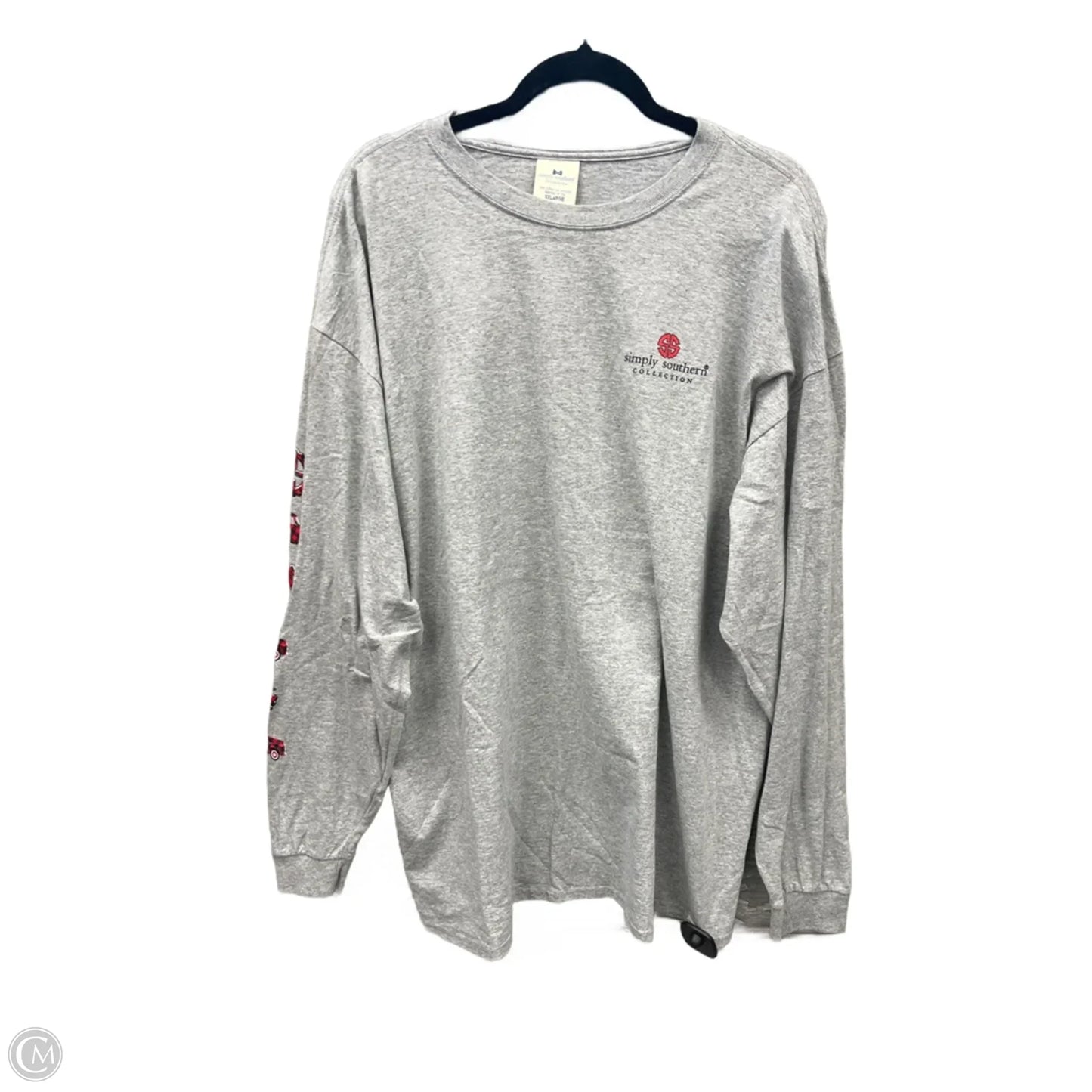Top Long Sleeve By Simply Southern In Grey, Size: Xxl