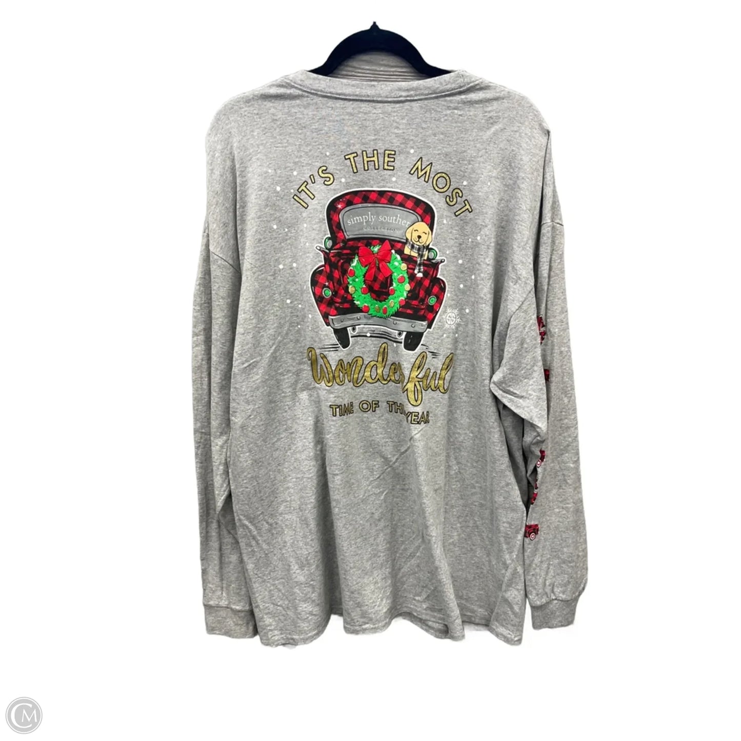 Top Long Sleeve By Simply Southern In Grey, Size: Xxl