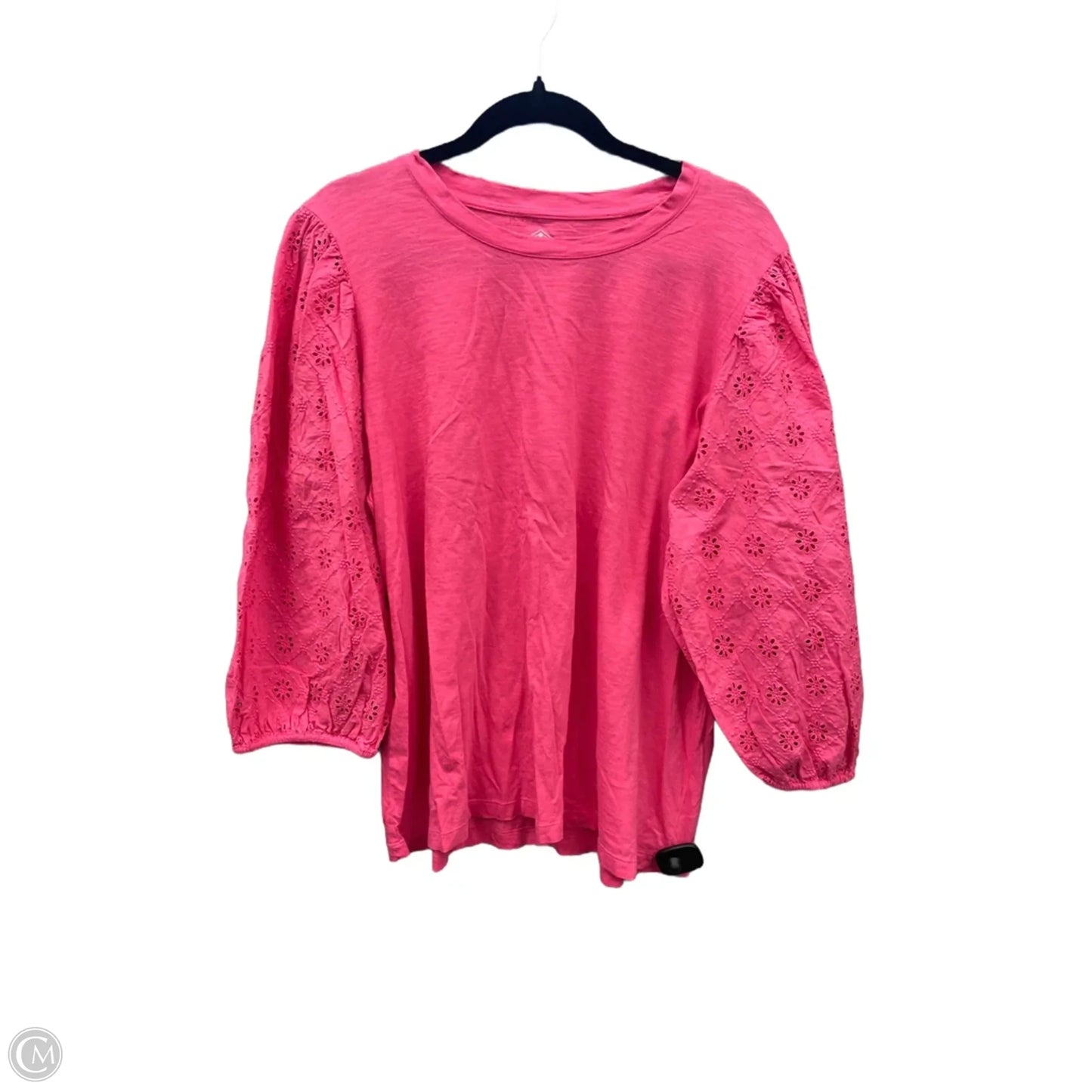 Top Long Sleeve By St Johns Bay In Pink, Size: Xxl
