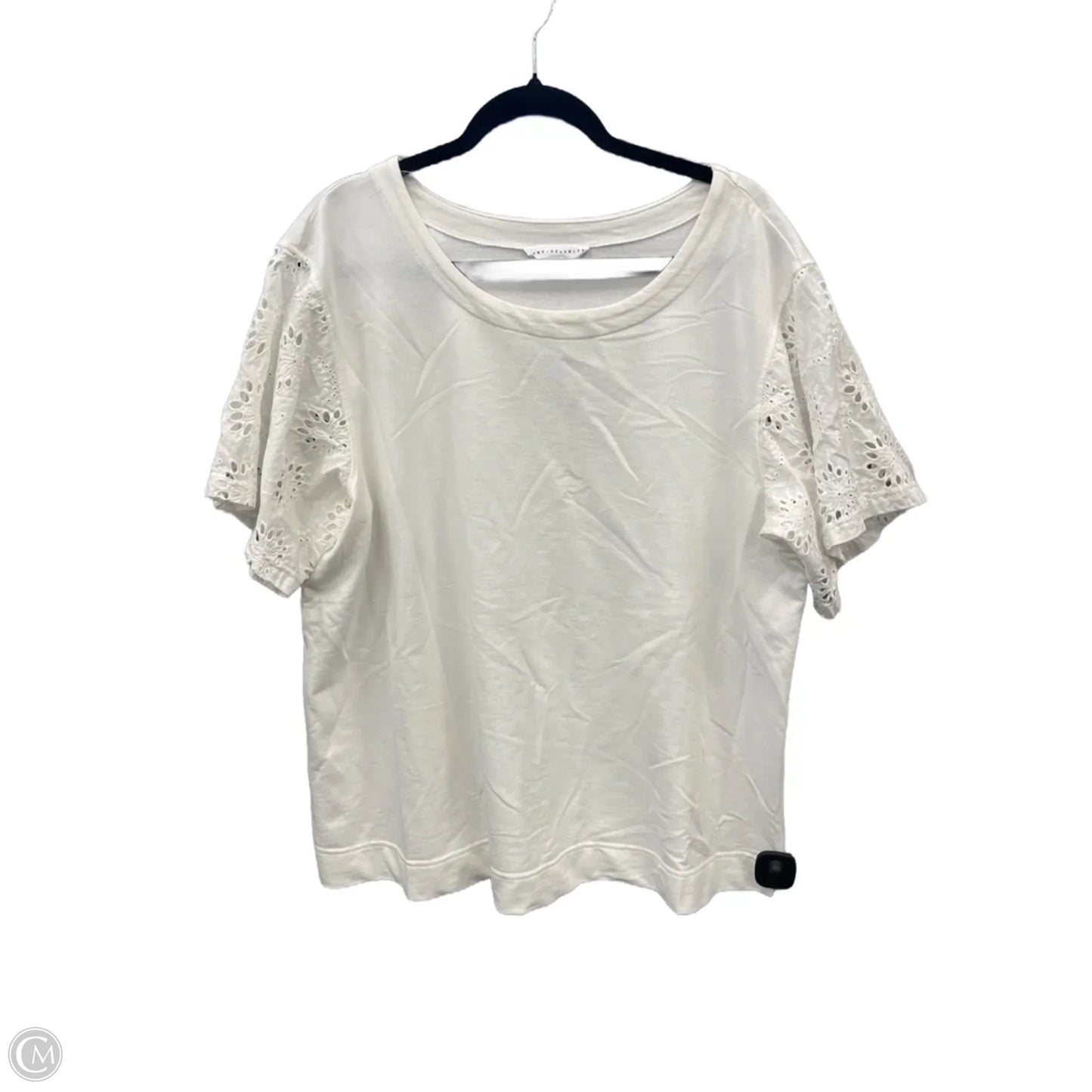 Top Short Sleeve By Jane And Delancey In White, Size: 1x