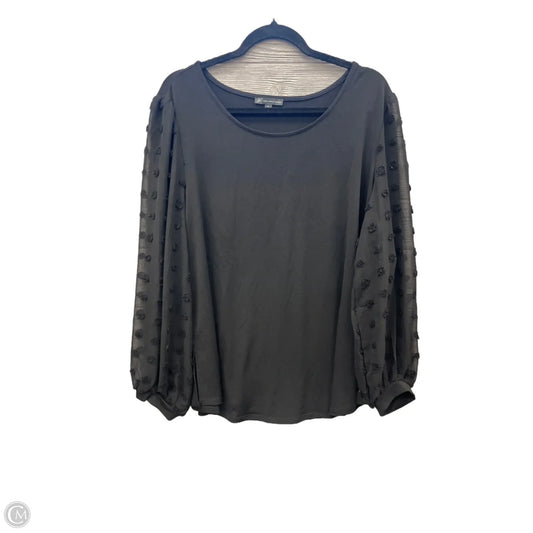 Top Long Sleeve By Adrianna Papell In Black, Size: 1x