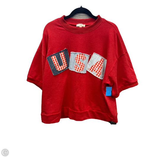 Top Short Sleeve By Oddi In Red, Size: M