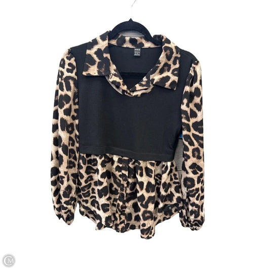 Top Long Sleeve By Shein In Animal Print, Size: M