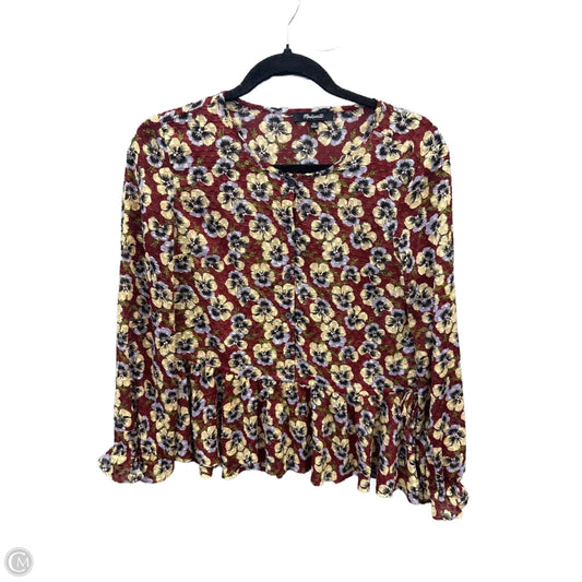 Top Long Sleeve By Madewell In Floral Print, Size: Xs