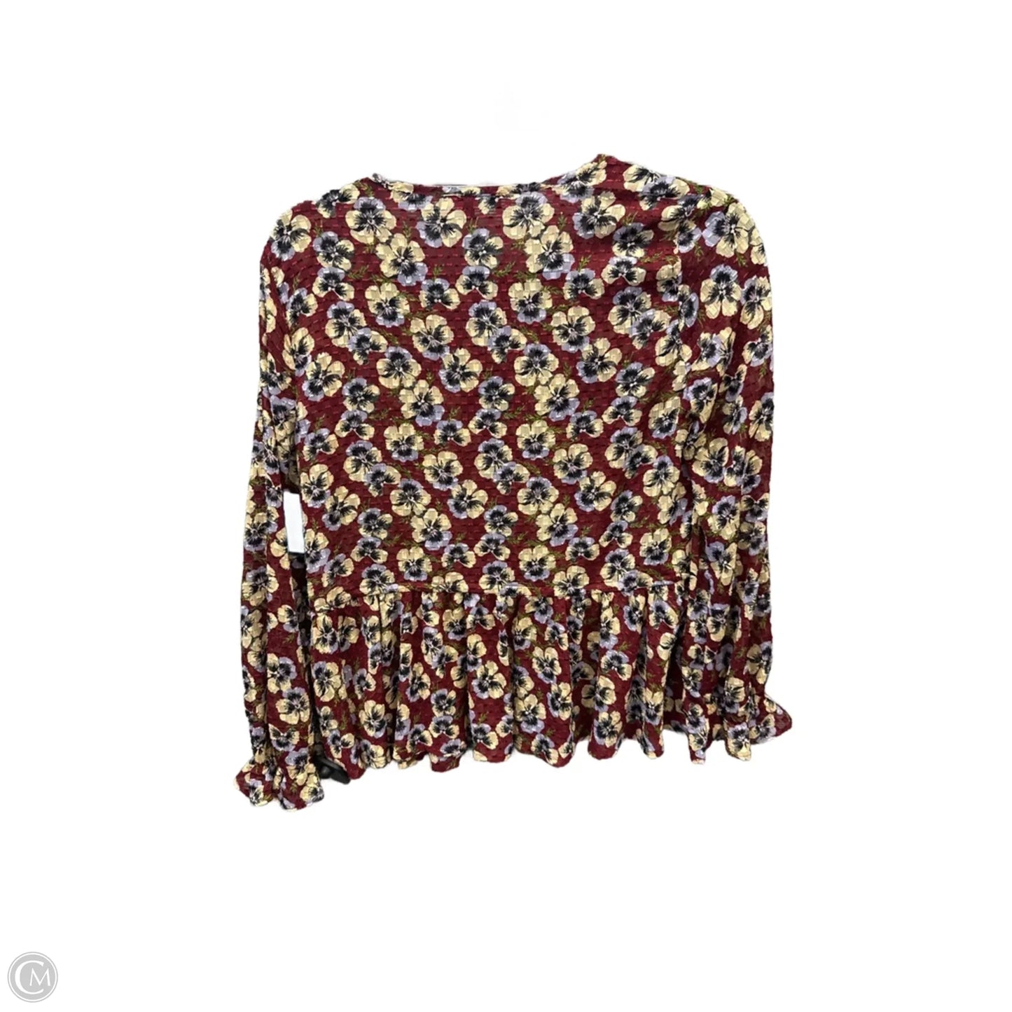 Top Long Sleeve By Madewell In Floral Print, Size: Xs