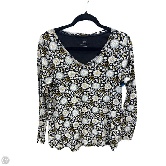 Top Long Sleeve By J. Jill In Floral Print, Size: M