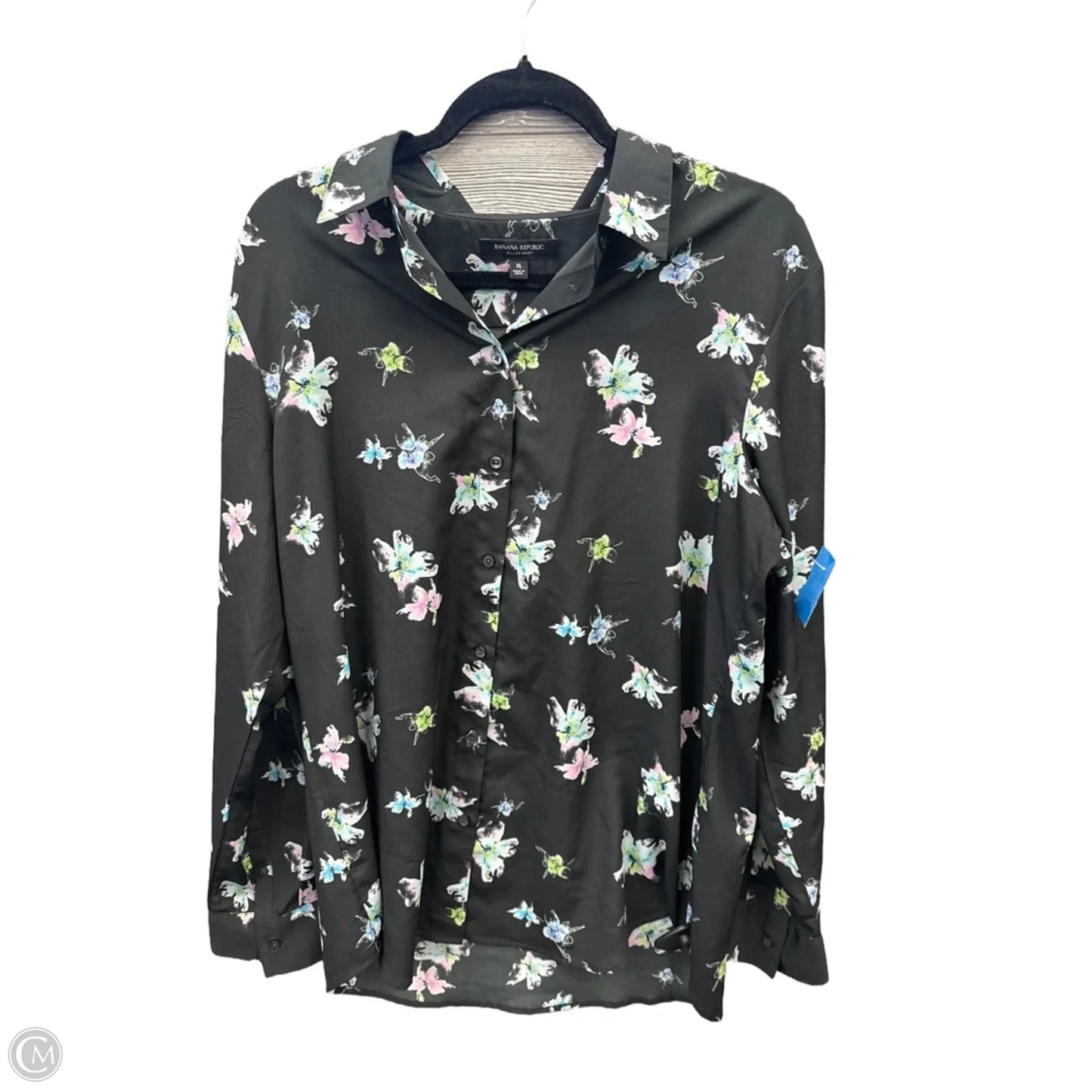 Top Long Sleeve By Banana Republic In Black, Size: Xl