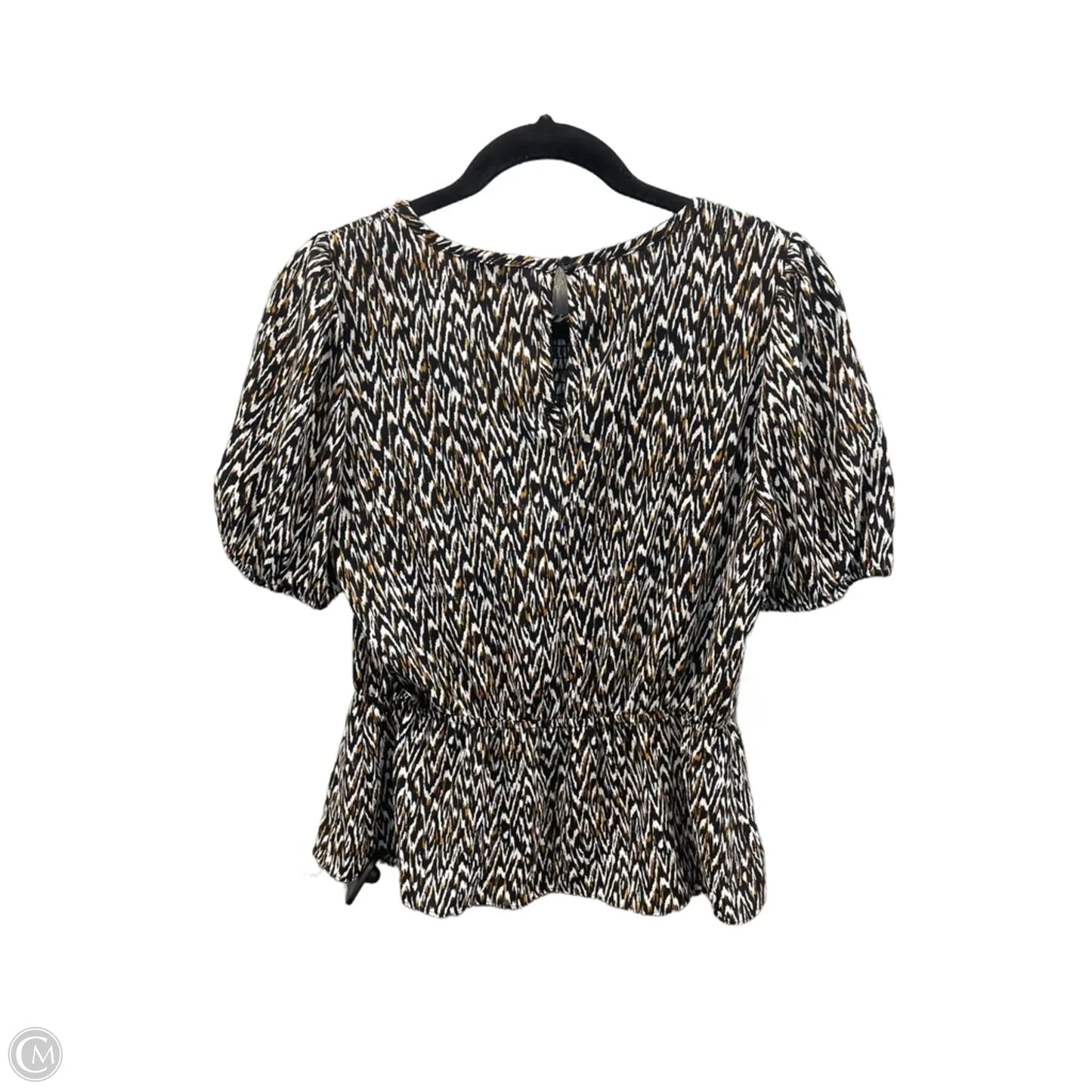 Top Short Sleeve By Nine West In Black & Brown, Size: M