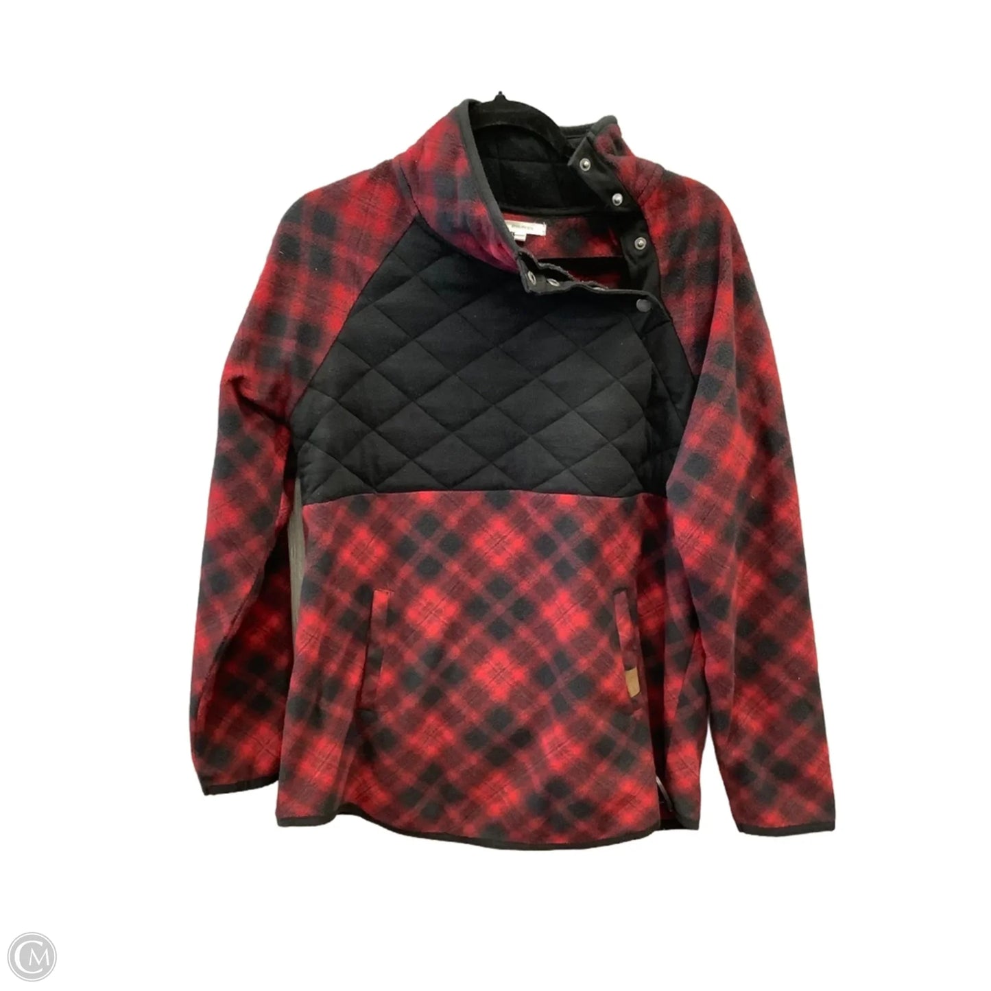 Sweatshirt Collar By Maurices In Plaid Pattern, Size: L