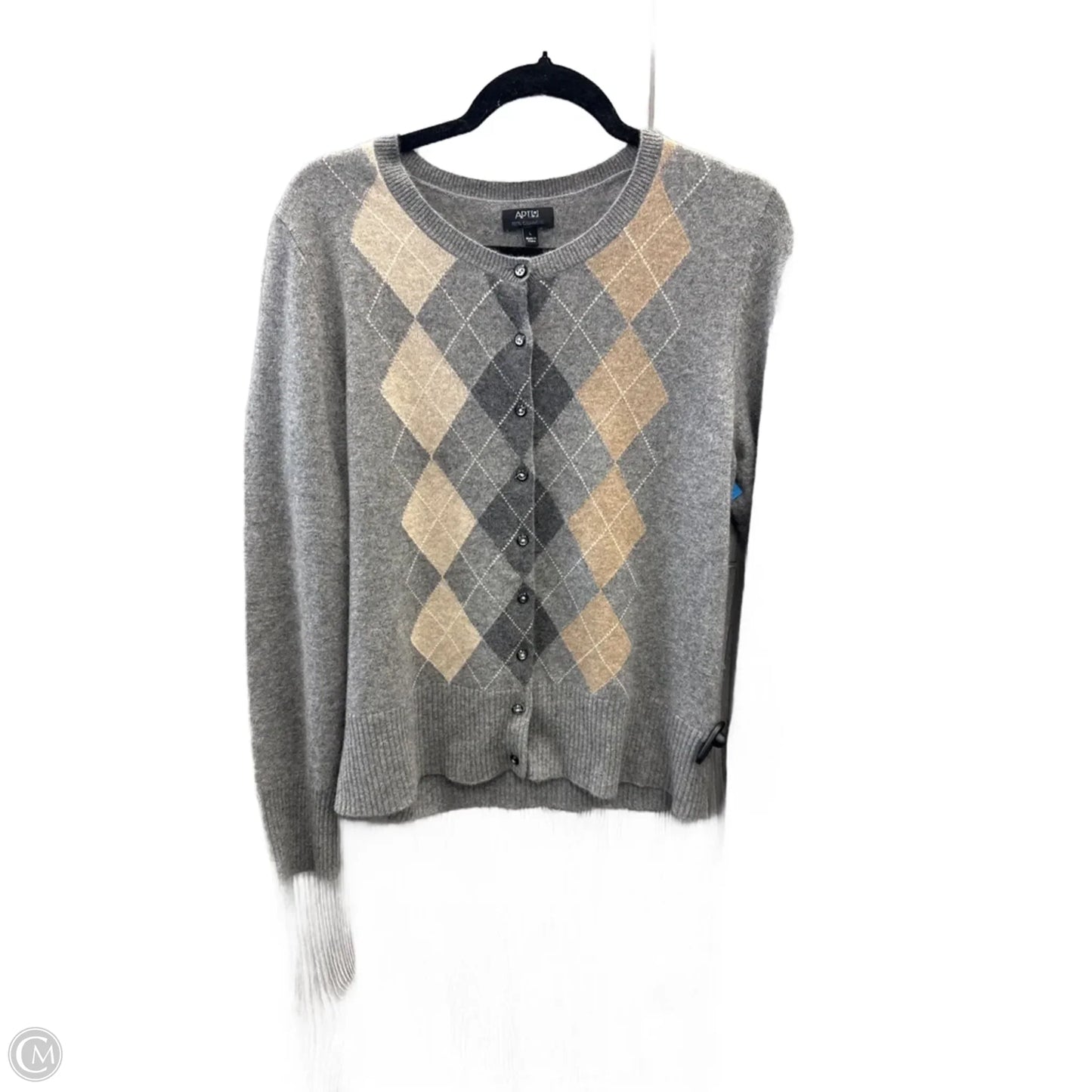 Sweater Cashmere By Apt 9 In Grey, Size: L