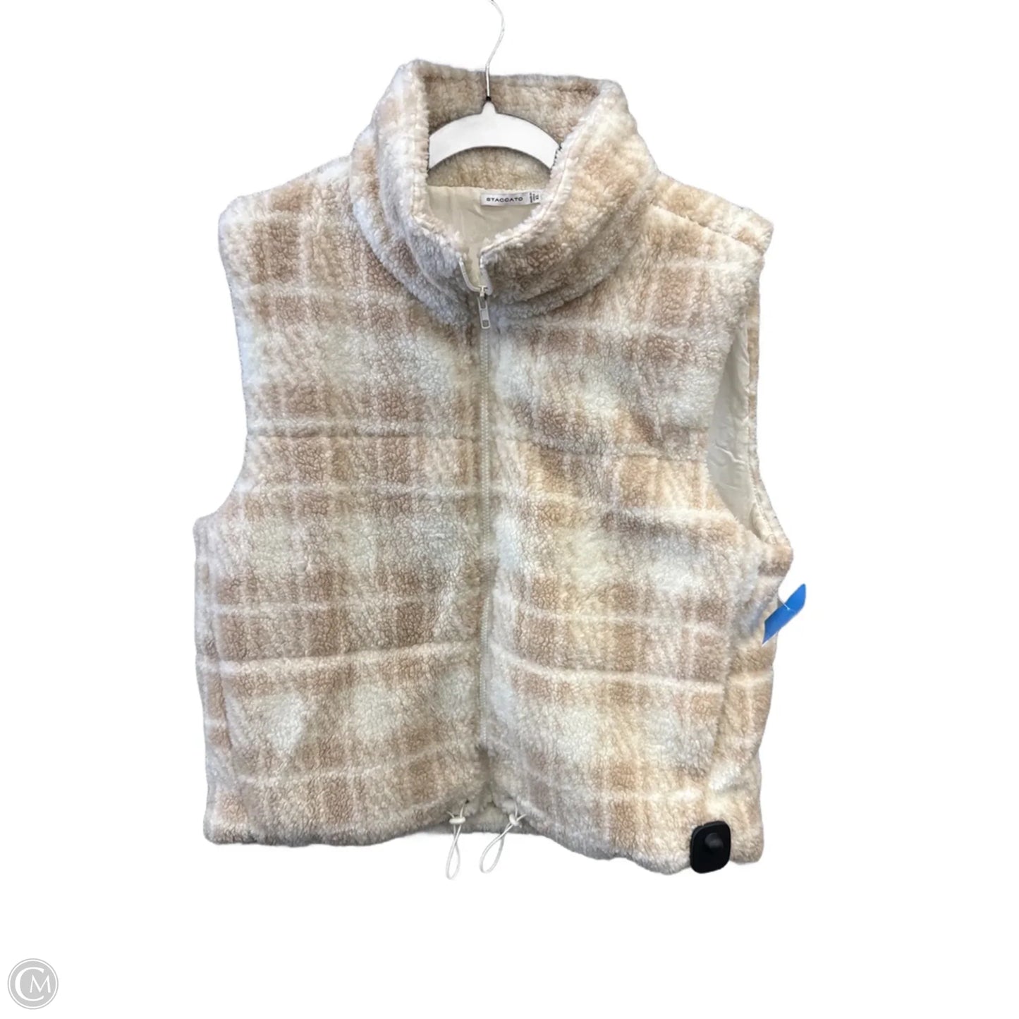 Vest Faux Fur & Sherpa By Staccato In Plaid Pattern, Size: Xl