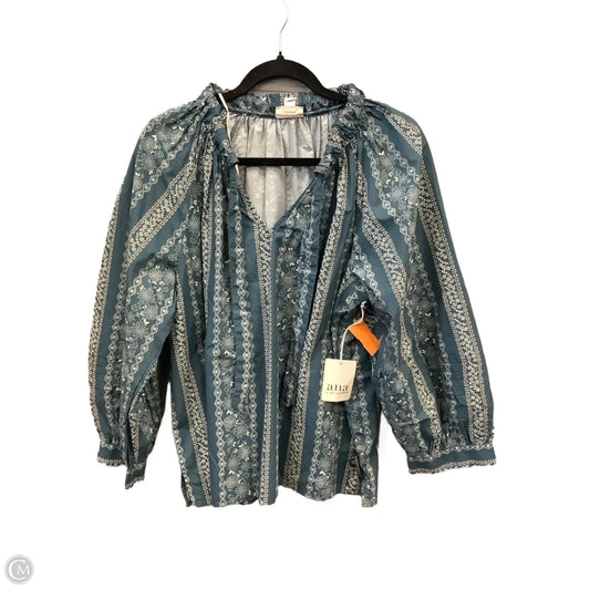 Top Long Sleeve By Ana In Blue, Size: L
