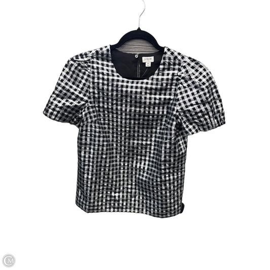 Top Short Sleeve By J. Crew In Plaid Pattern, Size: Xs