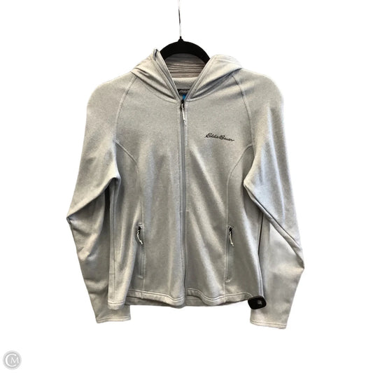 Athletic Jacket By Eddie Bauer In Grey, Size: M