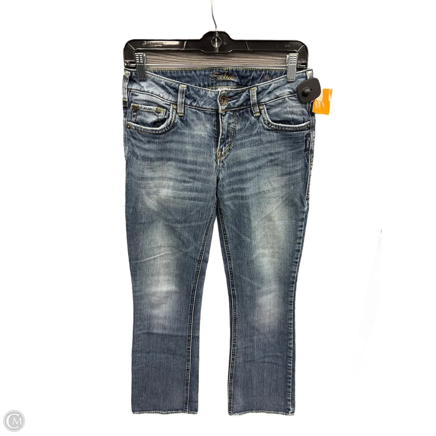 Jeans Boot Cut By Silver In Blue Denim, Size: 4