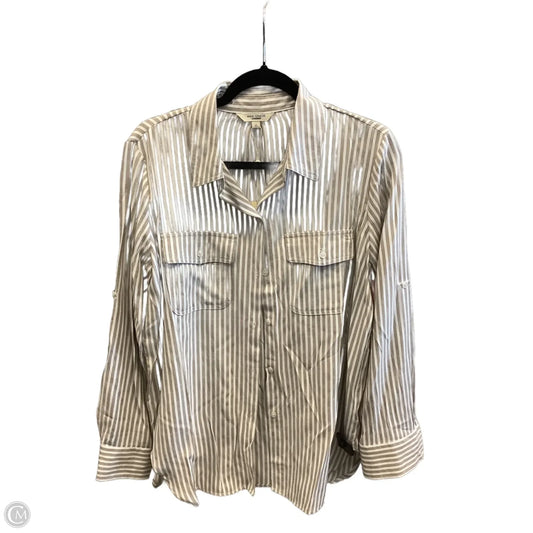 Top Long Sleeve By Max Studio In Striped Pattern, Size: M