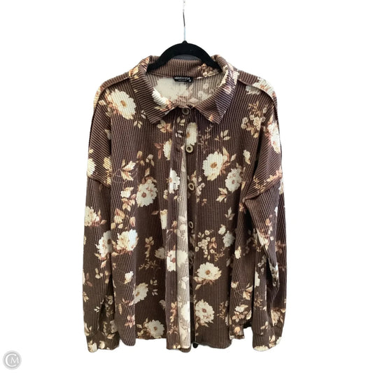 Top Long Sleeve By Heimish Usa In Brown, Size: 1x