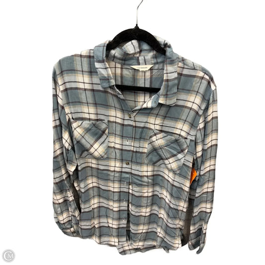 Top Long Sleeve By Lucky Brand In Plaid Pattern, Size: L