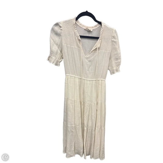 Dress Casual Midi By Sweet Wanderer In Cream, Size: M