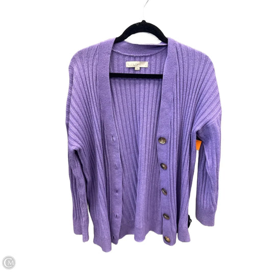 Cardigan By Loft In Purple, Size: L