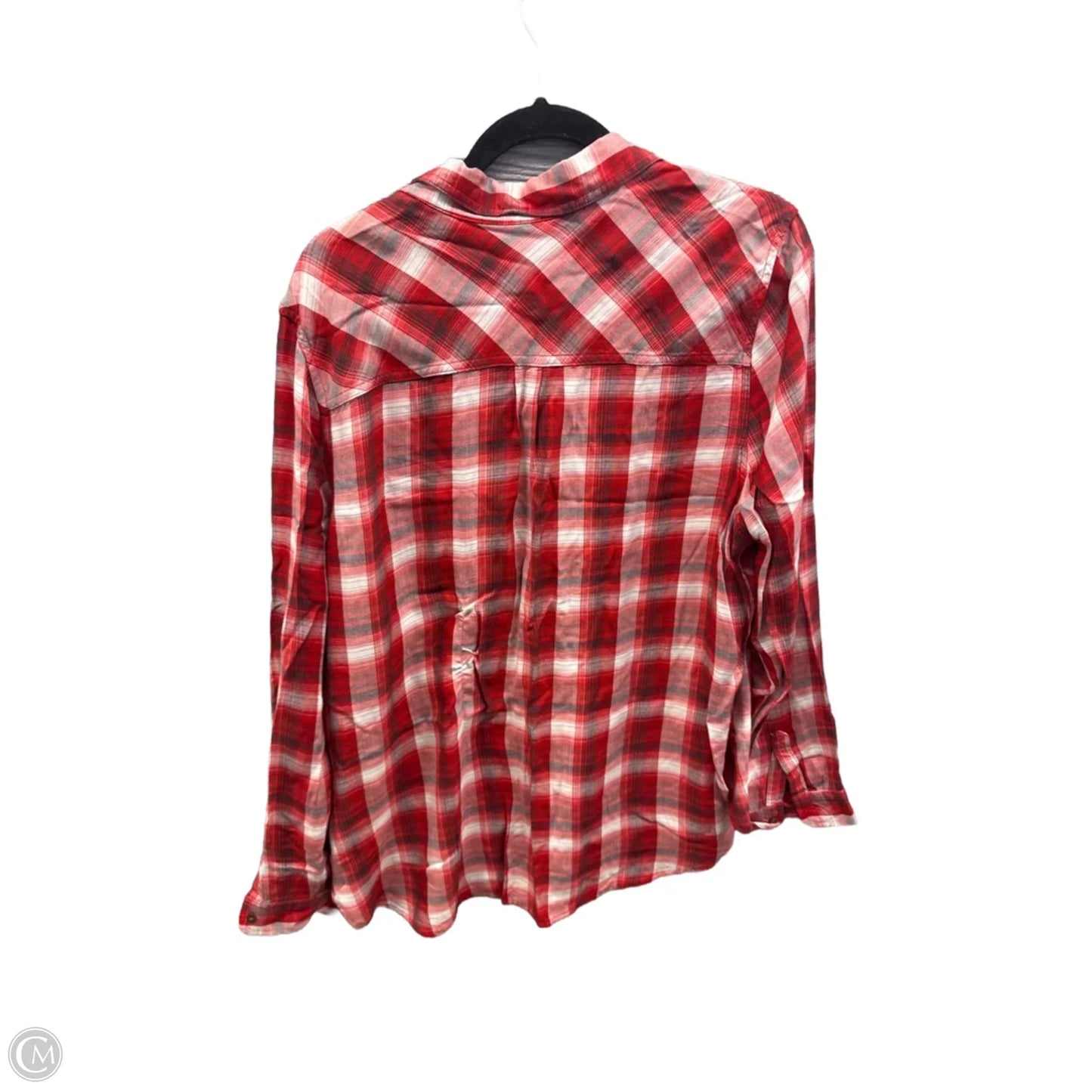 Top Long Sleeve By Universal Thread In Plaid Pattern, Size: Xl