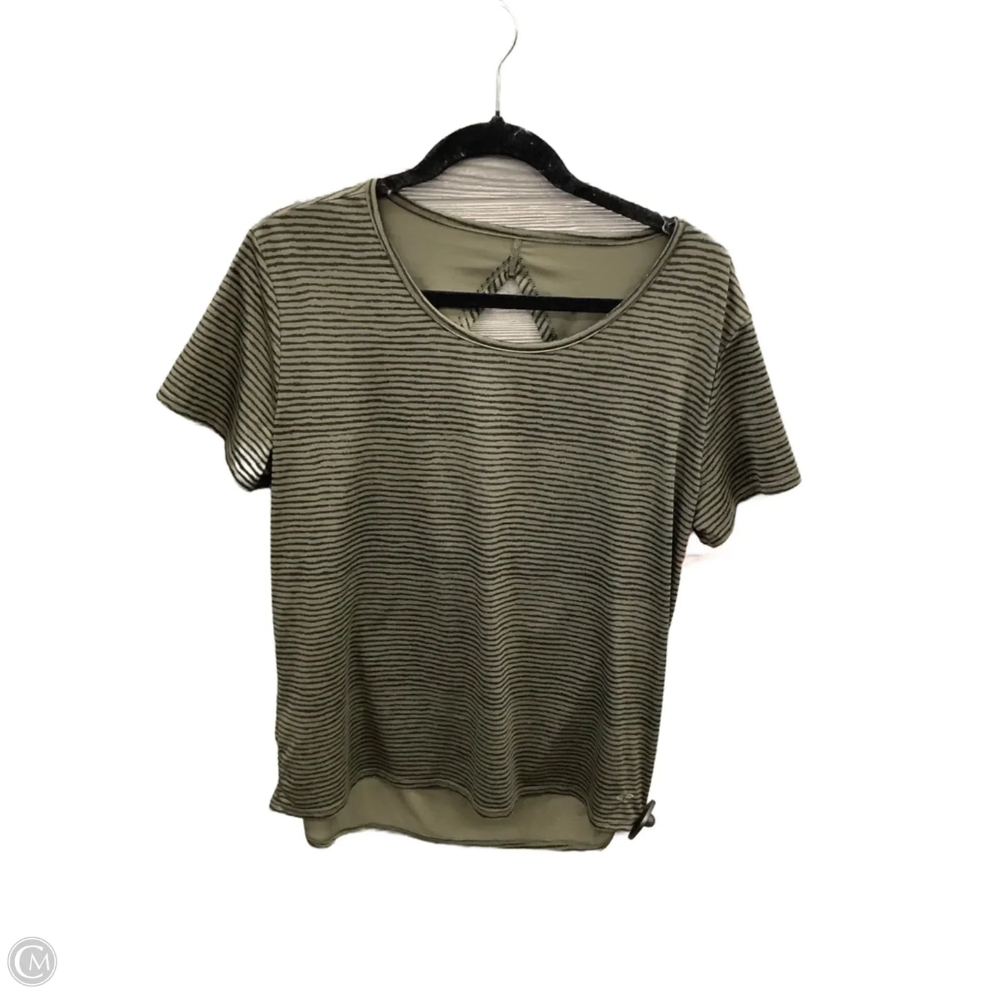 Athletic Top Short Sleeve By Champion In Striped Pattern, Size: M