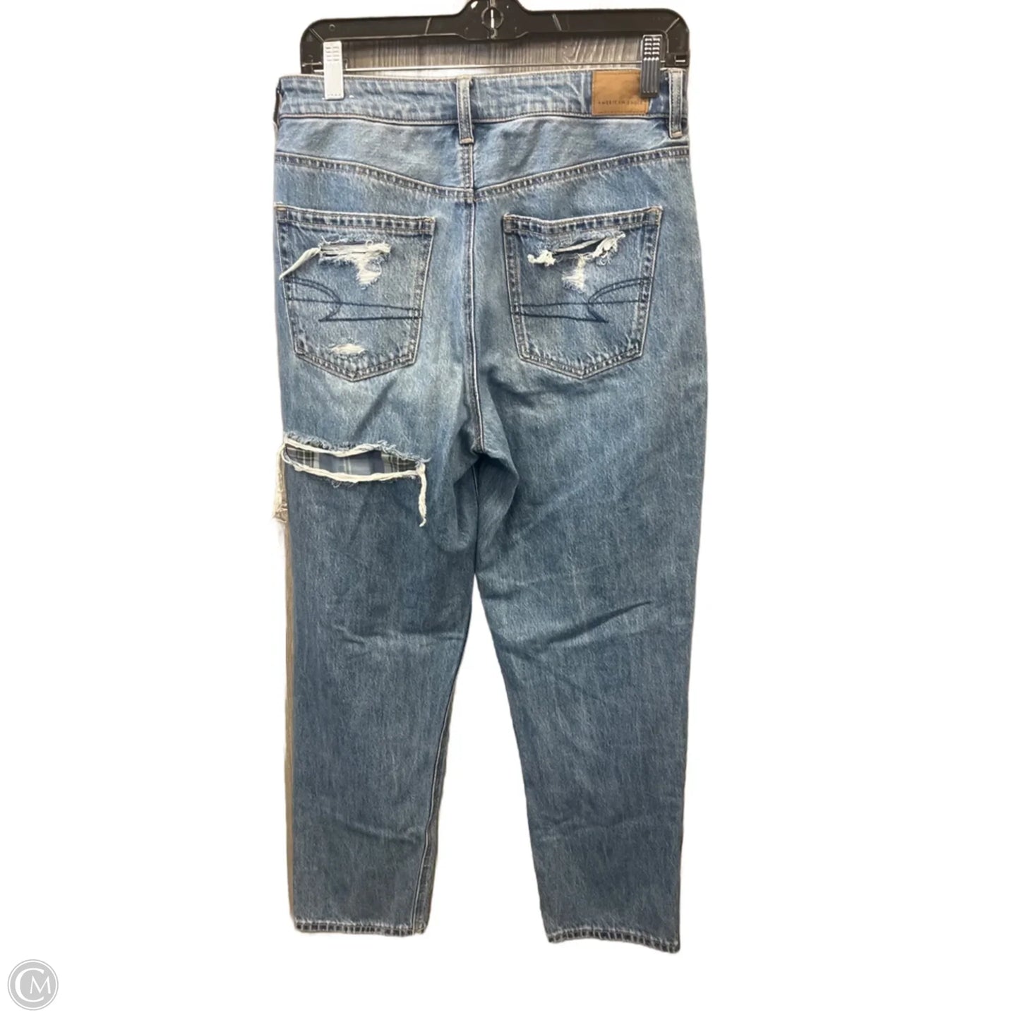 Jeans Straight By American Eagle In Blue Denim, Size: 8