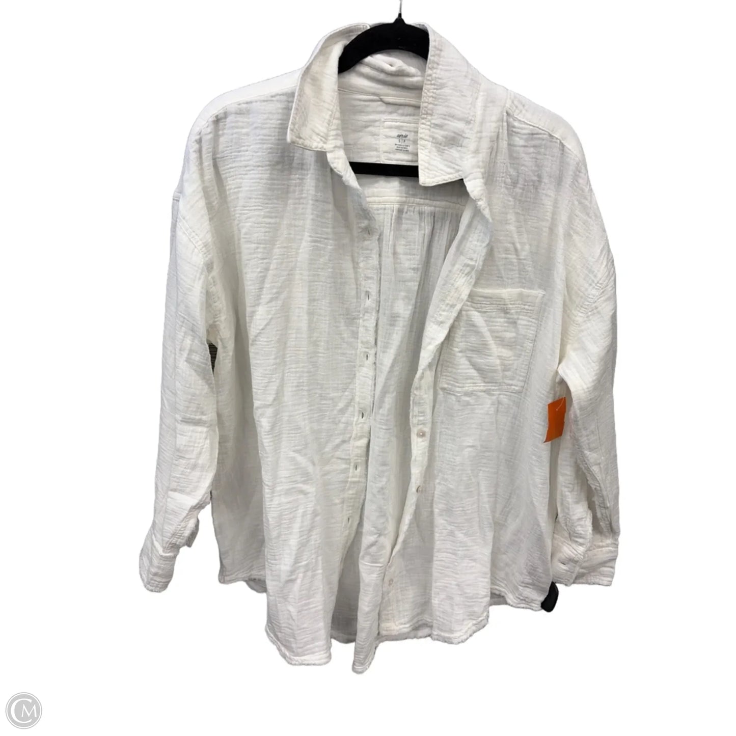 Top Long Sleeve By Aerie In White, Size: S