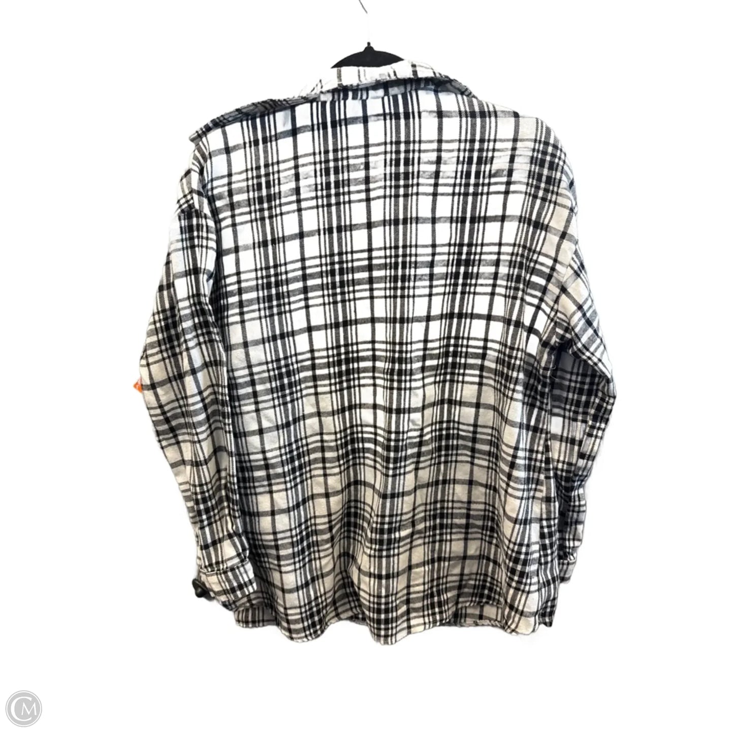 Top Long Sleeve By Shein In Plaid Pattern, Size: S