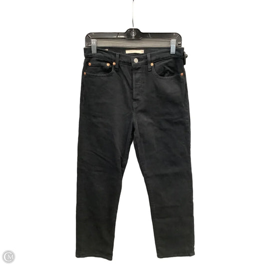 Jeans Straight By Levis In Black Denim, Size: 6